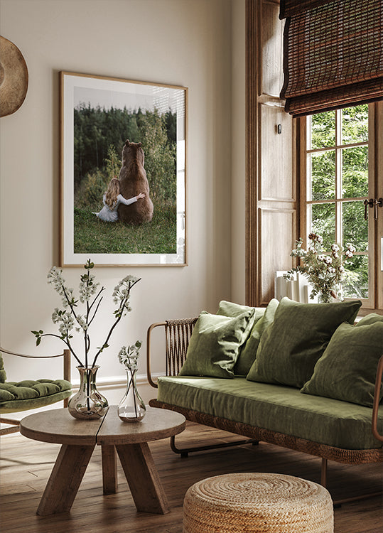 Women And Bear Plakat