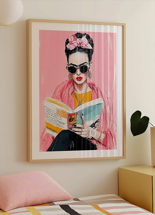 Frida Reading Book Plakat