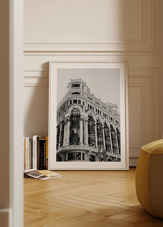 Gran Vía Madrid Architecture Black & White Plakat