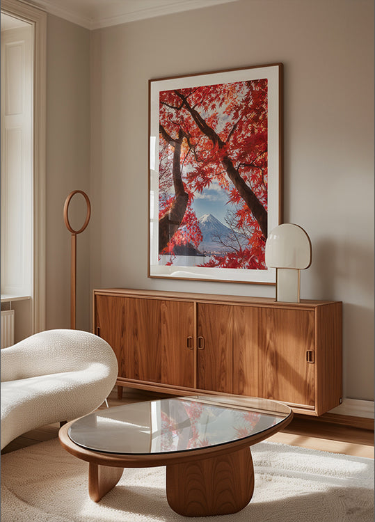 Mt.fuji is in the autumn leaves Plakat