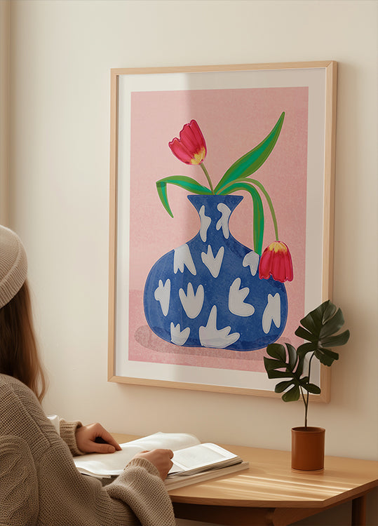 Tulpe in vase Plakat