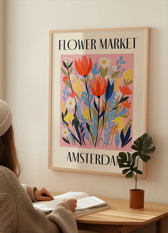 Flower Market Amsterdam Netherlands Plakat