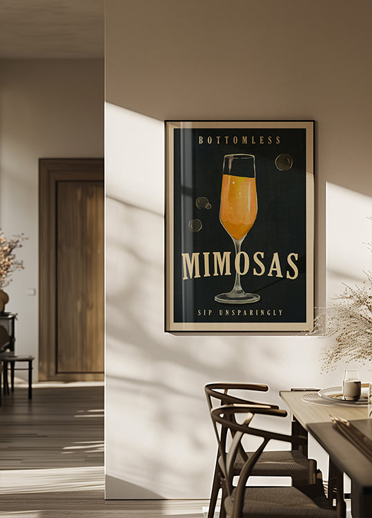 Bottomless Mimosas Art Deco Cocktail Bar Art Plakat