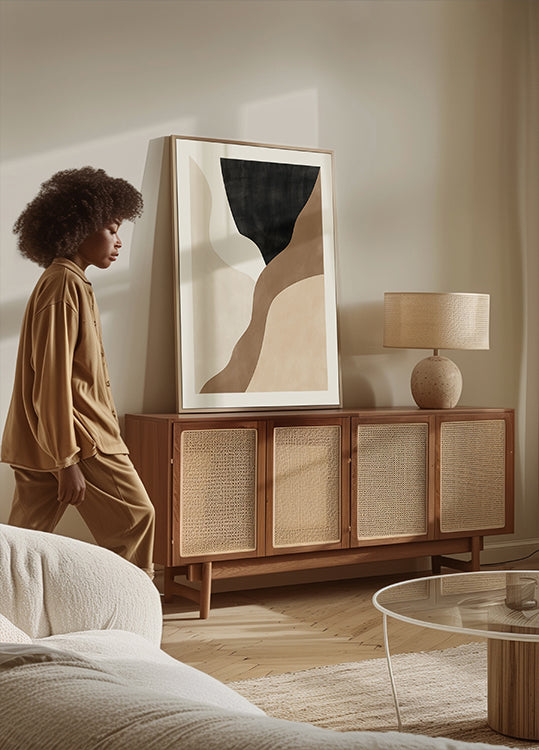 Abstract Beige and Brown Art Plakat