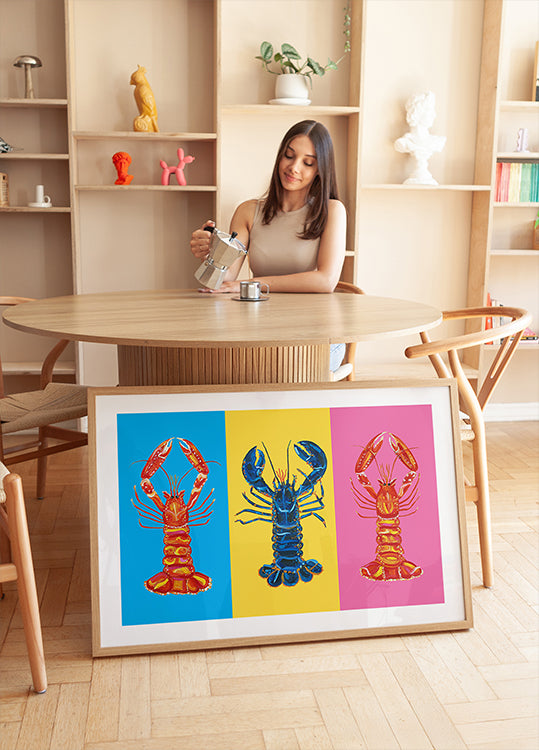 Lobster Langoustines Pop Art Plakat