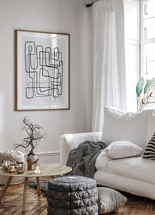 Brushed Lines Abstract No2 Plakat - Posterbox.dk