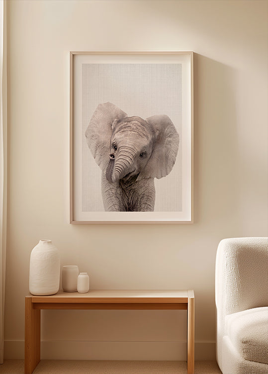 Peekaboo Baby Elephant Plakat