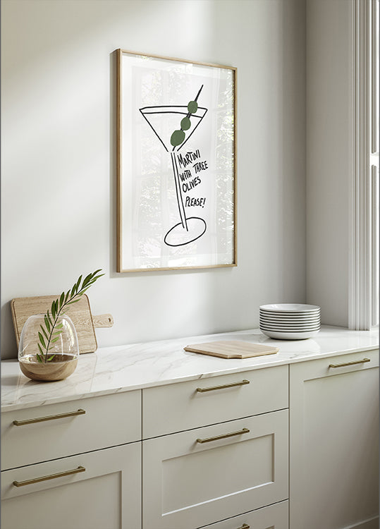 Olive Trio Martini Plakat