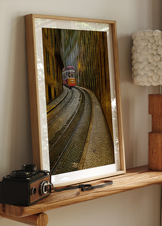 Railway with tram Plakat