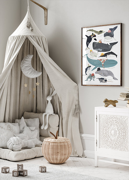 Whales In Hats Plakat