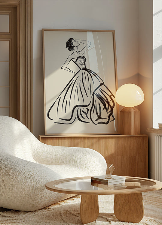 Elegant Woman Sketch Plakat