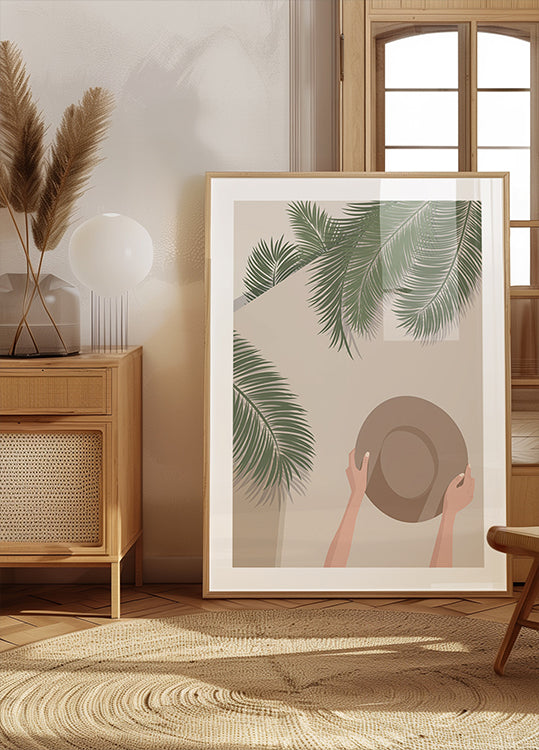 Enjoy the Moment 1, Tropical Palms and Summer Hat  Plakat