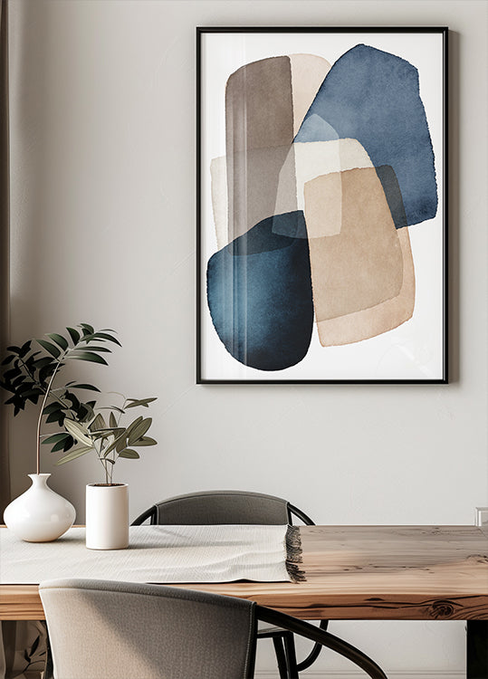 Blue Brown Blocks Plakat
