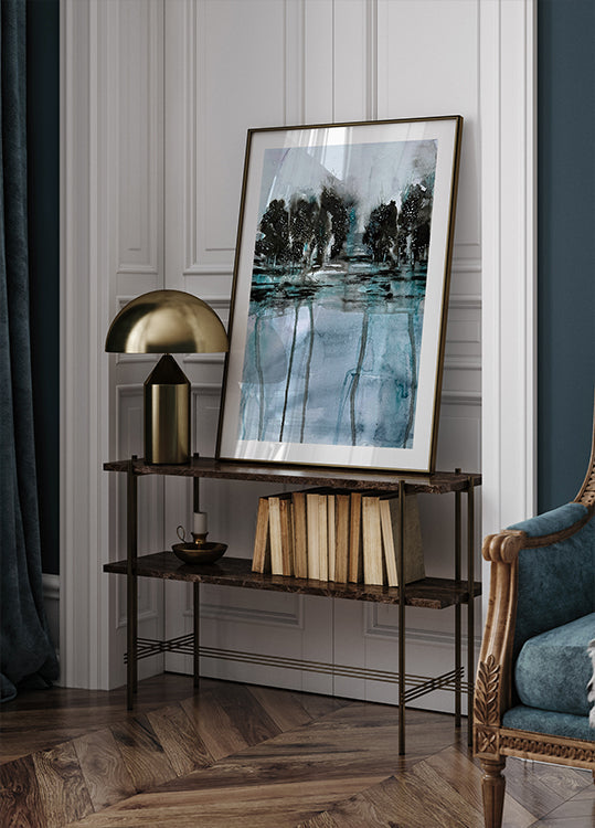 Trees Reflected in Water Plakat