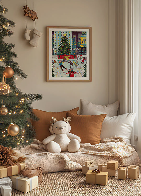 Ice skating at Rockefeller center Plakat