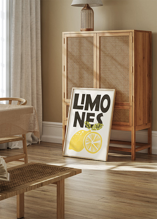 Retro Lemons Illustration Plakat