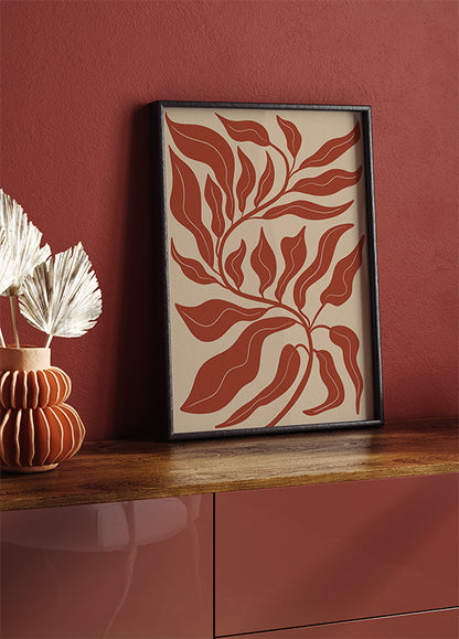 Abstract Red Leaf Plakat