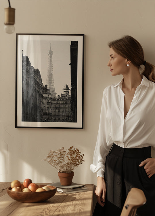 Eiffel Tower Paris Black & White Plakat