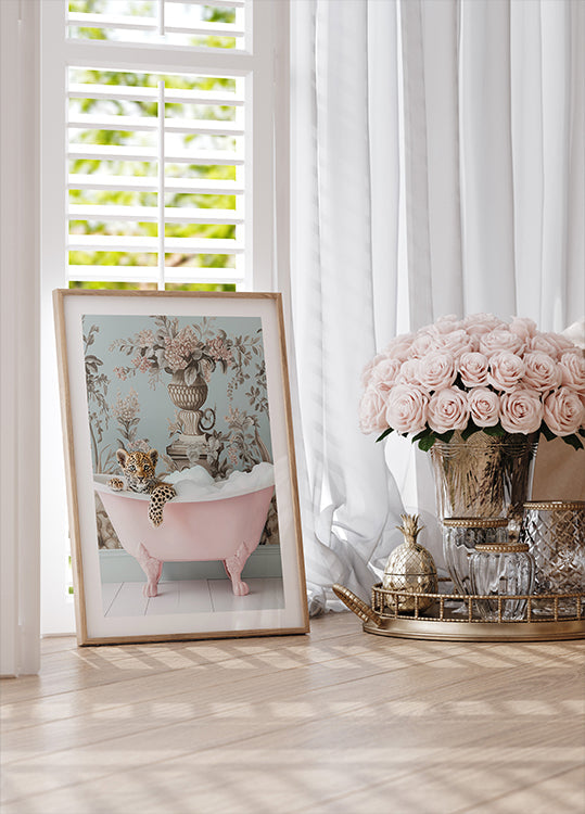 Leopard’s Pink Bubble Bath Plakat