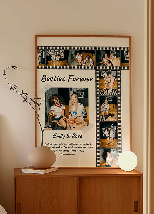 Besties Forever Personalized Photo Film Strip Plakat
