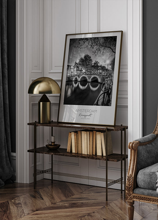 In focus: AMSTERDAM Idyllic nightscape from Keizersgracht Plakat