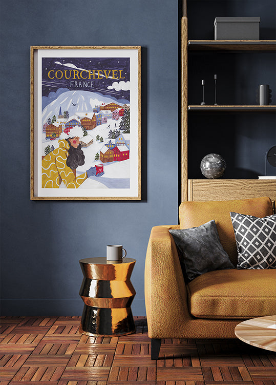 Travel woman in France, Courchevel Plakat