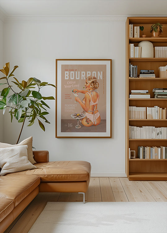 Bourbon Babe Vol 16 Vintage Vodka Martini Pin Up Girl Plakat