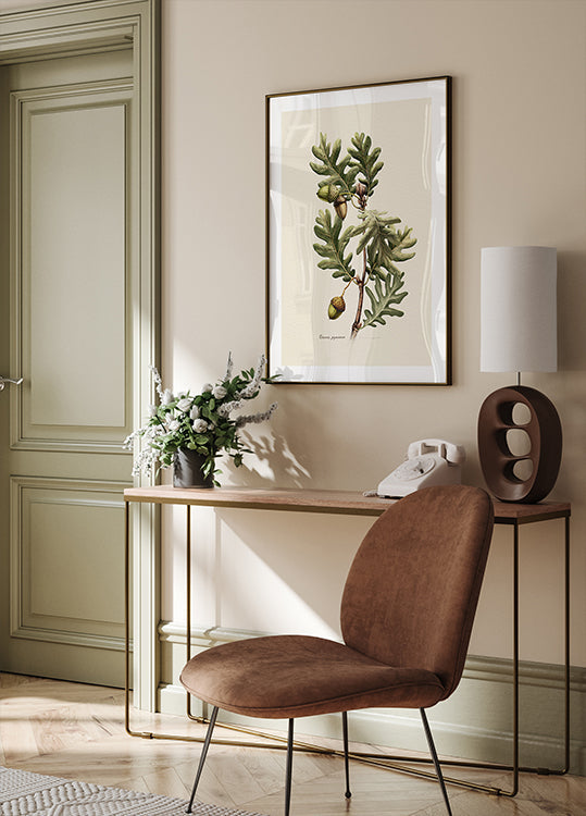 Botany Quercus Pyrenaica Plakat