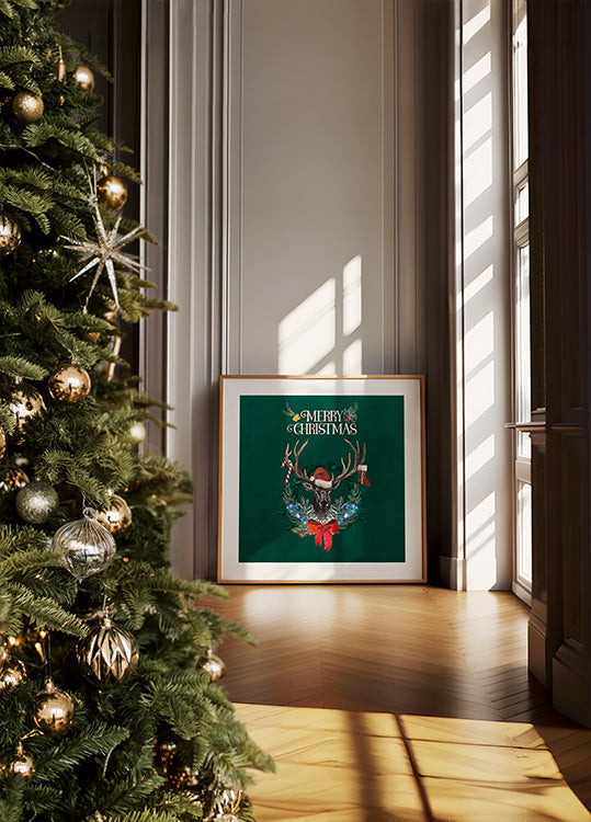 Holiday Stag Cheer Poster