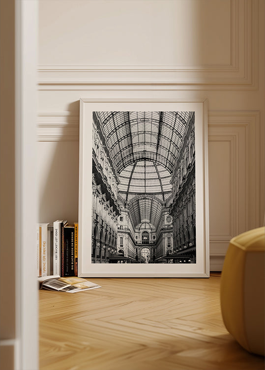 Galleria Vittorio Emanuele II Milan Black & White Plakat