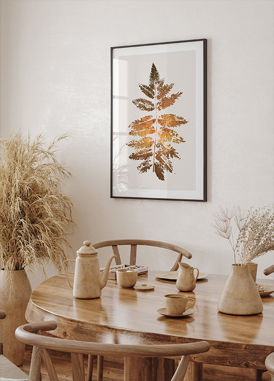 Oak Leaf Print   Gold