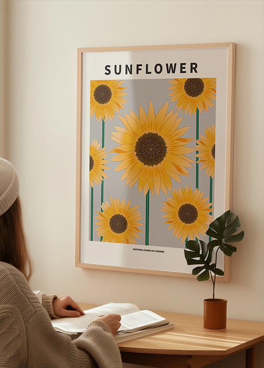 Sunflower - National flower och Ukraine Plakat