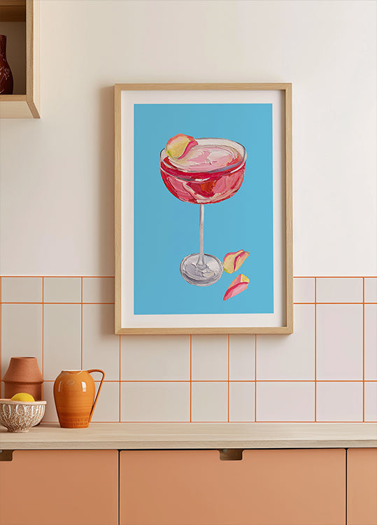 Sparkling Rose Gin Cocktail Plakat