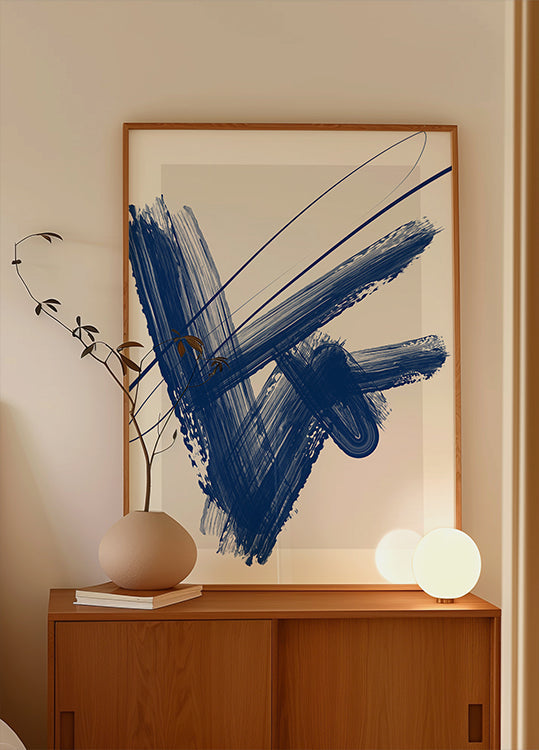Bold Blue Brushstrokes Plakat