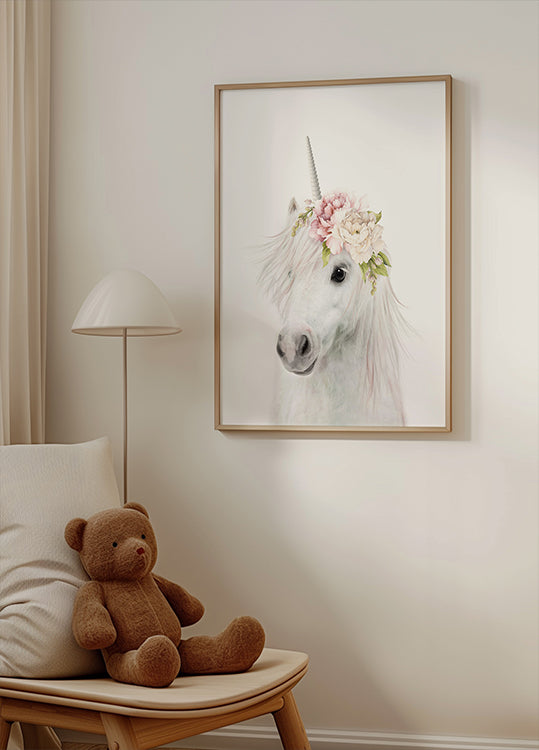 Floral Unicorn Plakat