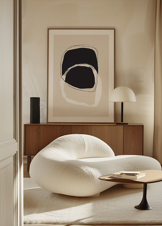 Black And White Shapes With Fluid Lines