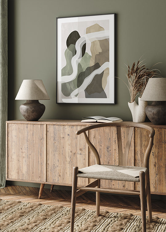 Abstract Green Forms Plakat