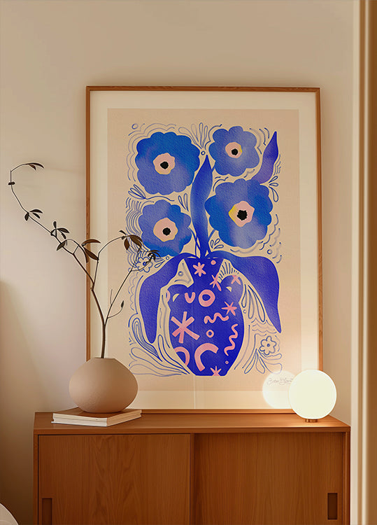 Blue Flowers Matisse Homage Plakat