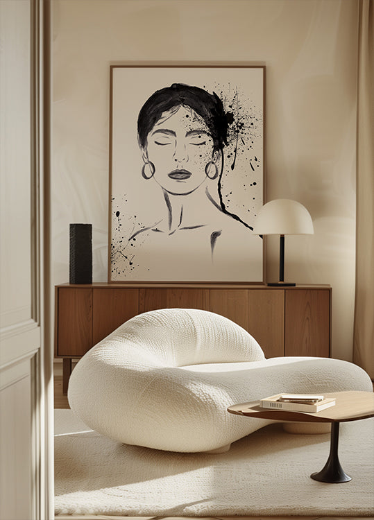 Woman Ink Portrait Plakat