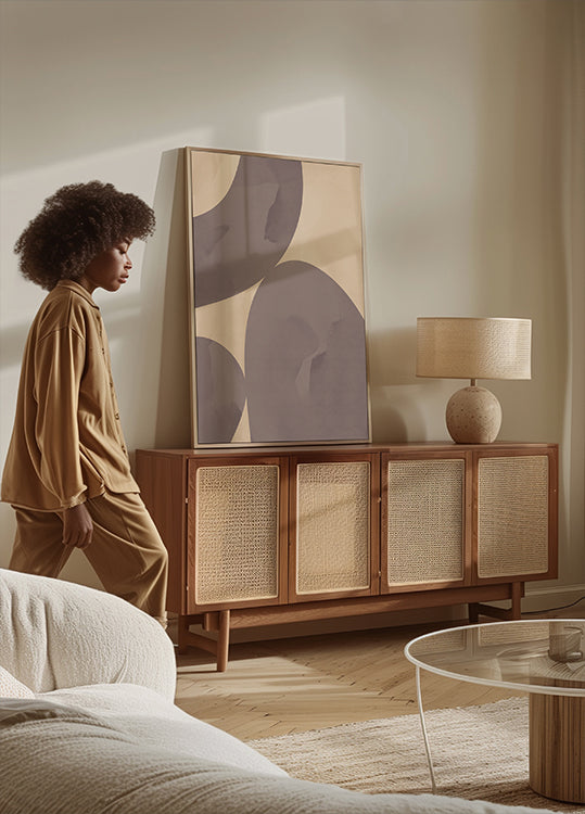 Muted Balance, Abstract Shapes Plakat