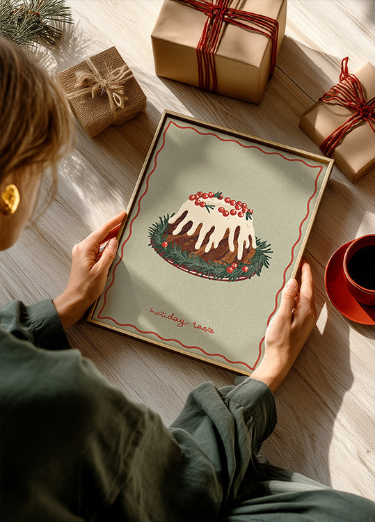 Christmas cake. Holiday Taste Plakat