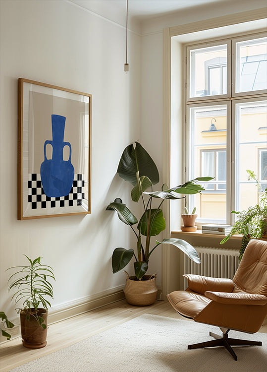 Azure Vase Chess Board Plakat
