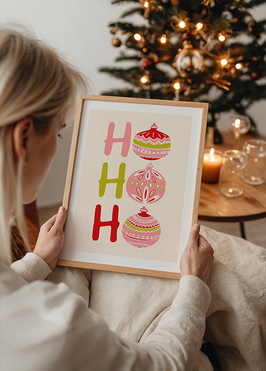 HoHoHo Cheerful little Christmas Illustration Plakat