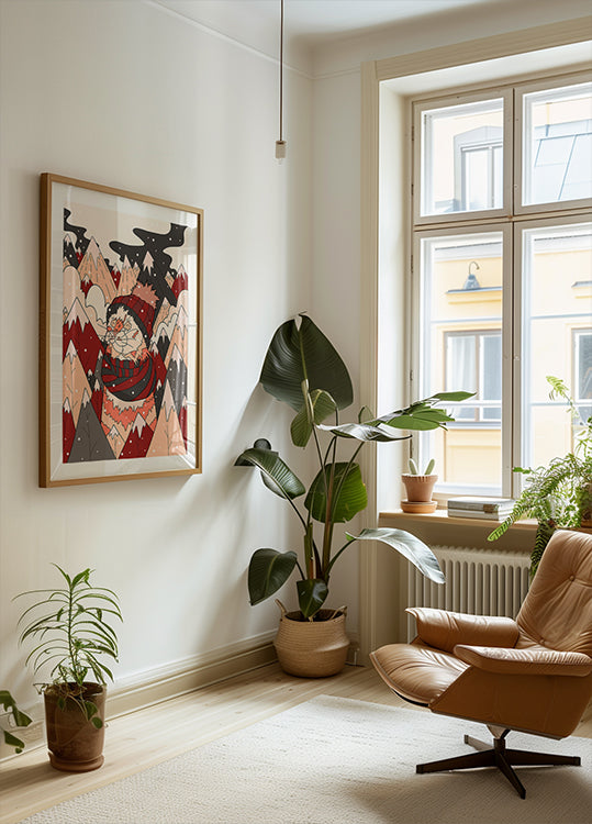 Cozy winter cat Plakat