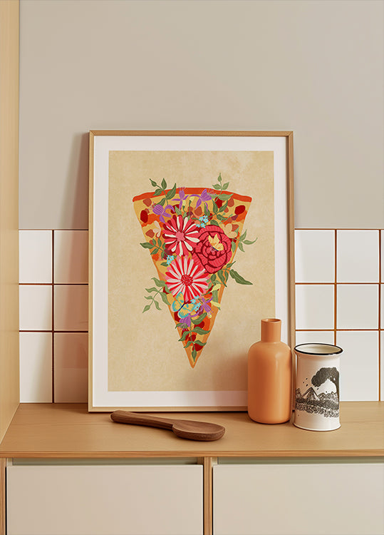 Slice of flower pizza