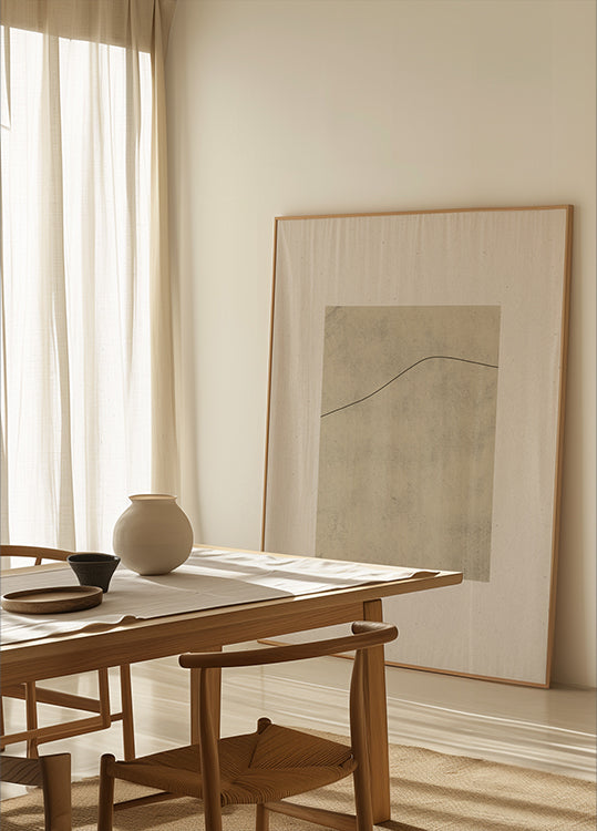 Line on Whispered Beige Plakat