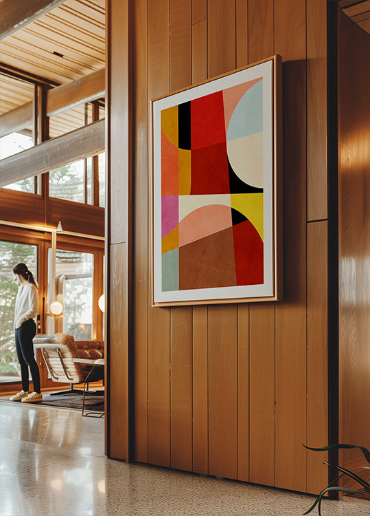 Warm Colors Bauhaus Geometry2 Plakat