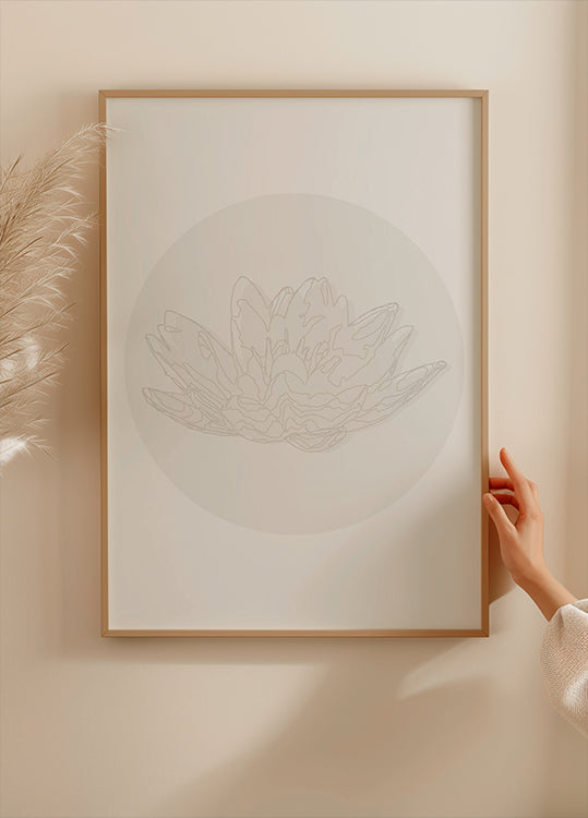 Lotus Serenity, Botanical Line Art Plakat