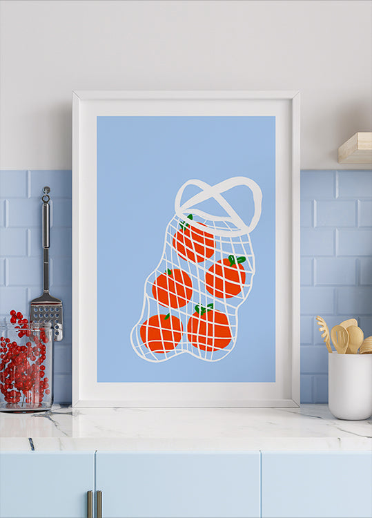 Tomatoes in Mesh Plakat