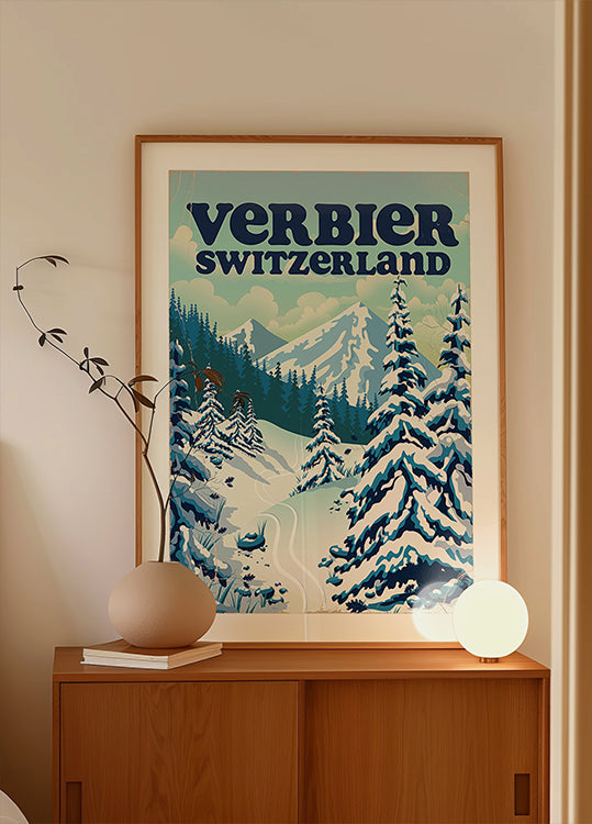 Verbier Switzerland Ski Poster Plakat